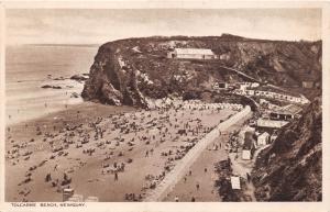 NEWQUAY CORNWALL UK TOLCARNE BEACH~TEAS SIGN ON BUILDING ROOF~PHOTO POSTCARD