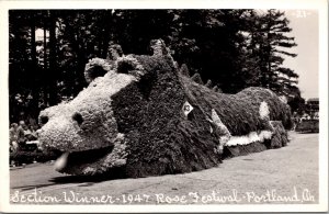 Real Photo Postcard Section Winner 1947 Rose Festival in Portland, Oregon