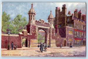 1904 Lincolns Entrance Inns of Court Charles Flower Tuck Oilette 1538 Postcard