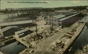 Quincy MA Fore River Ship Yards c1910 Postcard #3