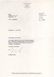 Charles Paul Wilp German Designer Art 12x8 Headed Paper Hand Signed 1978 Letter