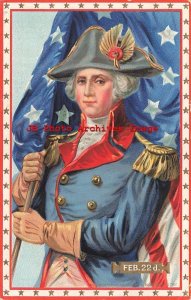 George Washington, Tuck No 178, Holding a Patriotic Flag