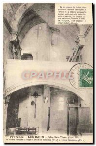 Old Postcard Provence Saint Vincent Romanesque church Baux Nave