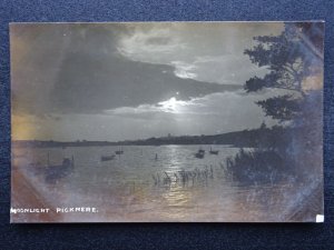 Cheshire PICKMERE LAKE by Moonlight c1910 RP Postcard