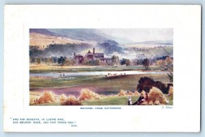 1910 Melrose Gattonside Scottland  Far Lustre Wan Tuck Oilette 9712 Postcard