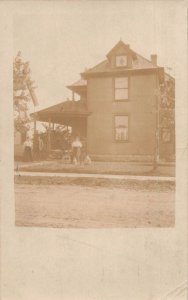 J79/ Peru Indiana RPPC Postcard c1910 Residence Home 495