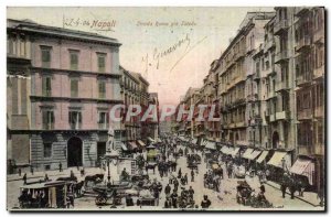 Old Postcard Italy Strada Italia Napoli Roma Gia Toledo