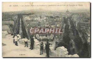 Old Postcard Paris Avenues Hoche Friedland and Montmartre and the views of th...