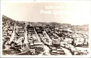 Vtg Virginia City Nevada NV from Geiger Grade Early '80 RPPC Postcard