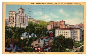 1940s Presbyterian, Women's Children's Hospitals & Clinic Pittsburgh PA Postcard