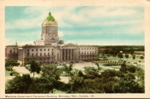 VINTAGE POSTCARD MANITOBA GOVERNMENT BUILDINGS WINNIPEG CANADA c. 1930s