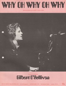 Why Oh Why Oh Why Gilbert O'Sullivan Pink Cover Sheet Music