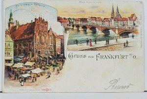 Gruss aus FRANKFURT Multi View Vignette Germany c1900 Postcard L6