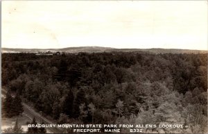 RPPC Bradbury Mountain State Park from Allen's Lookout, Freeport ME Postcard V63