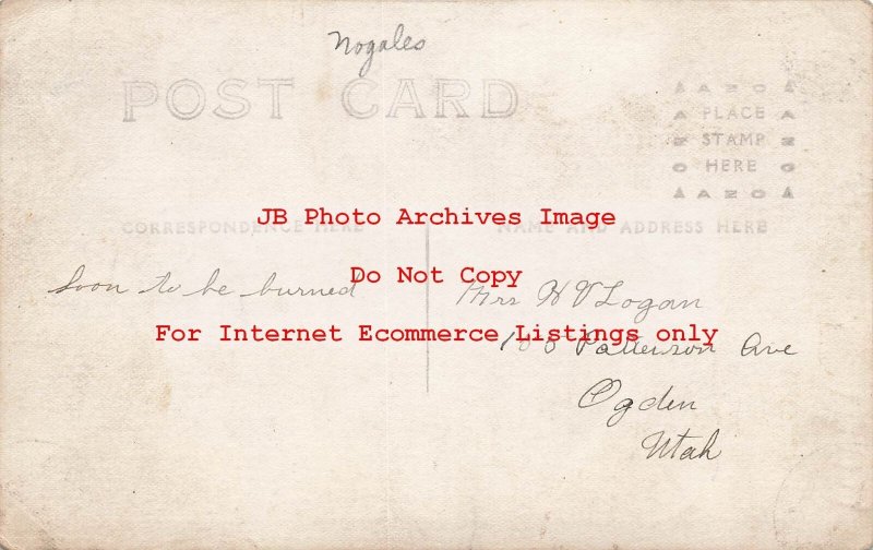 Mexico Border War, RPPC, Mexican Soldiers Soon to Burned, Nogales, Runyan?