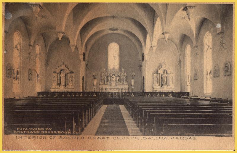 Salina, Kansas, Interior of Sacred Heart Church - 1908