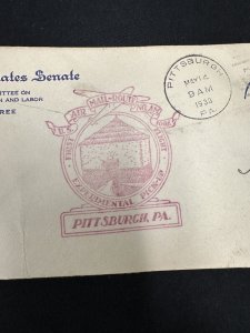 U.S. SENATOR RUSH HOLT ORIGINAL 1939 HISTORICAL ENVELOPE AIR MAIL WEST VIRGINIA