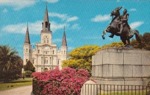 Louisiana New Orleans Saint Louis Cathedral And Jackson Monument