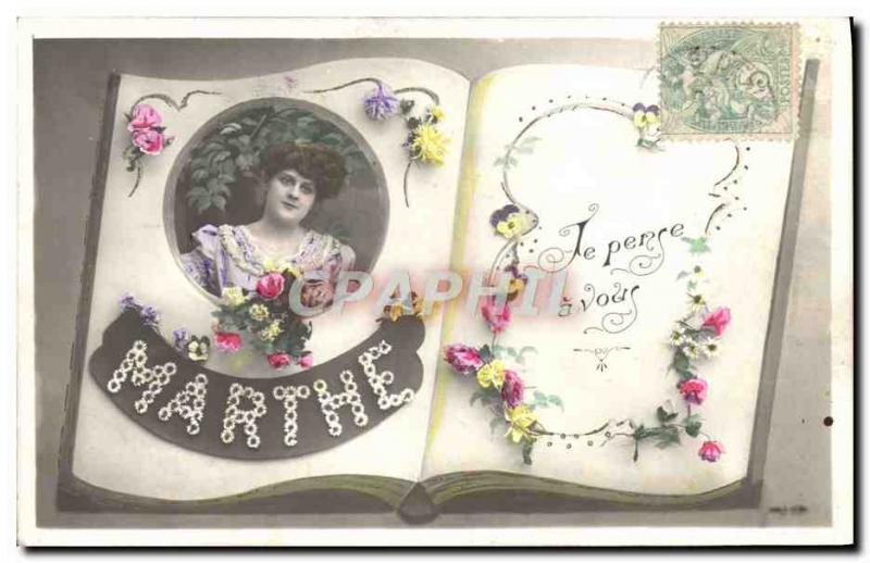 Old Postcard Fancy Martha Surname