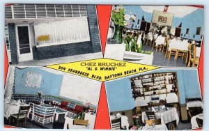 DAYTONA BEACH, Florida FL~ Roadside CHEZ BRUCHEZ Restaurant c1940s Postcard