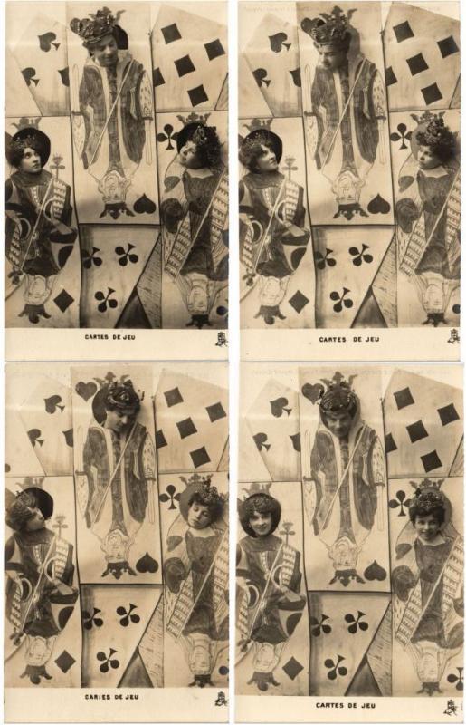 PLAYING CARDS, JEUX CARTES GAMES 28 CPA Vintage postcards pre-1940