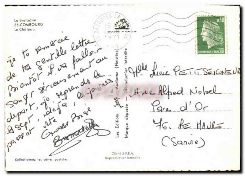 Postcard Modern Brittany Combourg Chateau