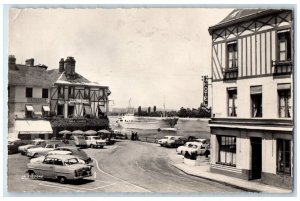 c1950's La Bouille Hotel View Cars Place Du Bateau France RPPC Photo Postcard 