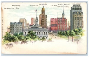 c1900s Newspaper Row Tribute Sun Tract World New York NY Unposted PMC Postcard