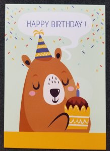 [AG] P80 Malaysia Greeting Happy Birthday Bear Cake Cartoon (postcard) *New