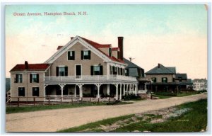 HAMPTON BEACH, NH New Hampshire ~ OCEAN AVENUE Street Scene 1909  Postcard