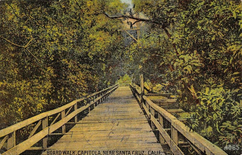 Board Walk Bridge CAPITOLA, CA Near Santa Cruz 1910 Vintage Postcard