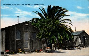 Vtg 1930s Hutments Camp Hut Encampment San Luis Obispo California CA Postcard