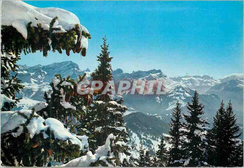 Old Postcard Panorama seen from Villars Chesieres