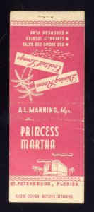 St Petersburg, Florida/FL Match Cover, Princess Martha Restaurant