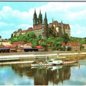 c1970s Meissen, Germany Albrechtsburg Castle Dom River Boat Chrome 4x6 PC M26