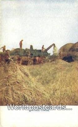 Harvesting, Great Wheat Fields Manitoba Canada Unused 