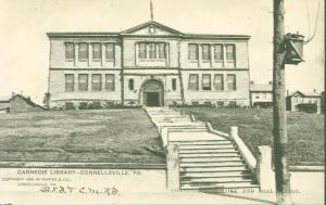 CONNELLSVILLE PA CARNEGIE LIBRARY~COKE & COAL REGION~PORTER POSTCARD 1900s