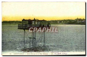 Postcard Old Saint Malo Saint-Servan and Portal Crane