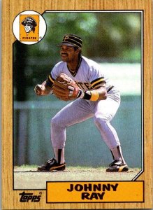 1987 Topps Baseball Card Johnny Ray Pittsburgh Pirates sk3451