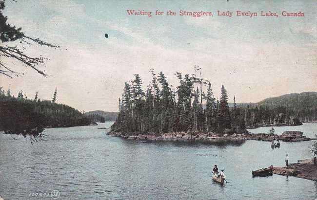 Lady Evelyn Lake, Ontario, Canada - Canoes waiting for Stragglers DB