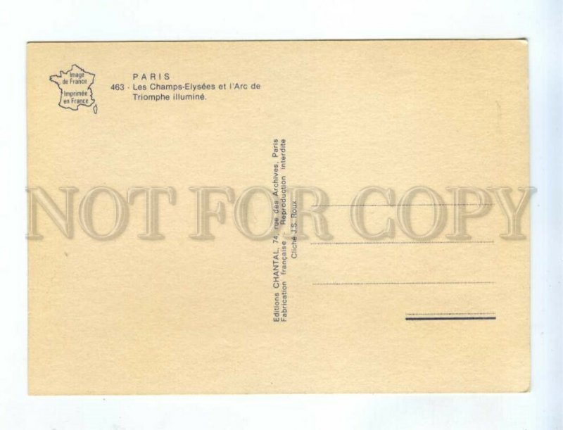 239045 FRANCE PARIS Arc de triomphe Triumphal arch NIGHT old postcard