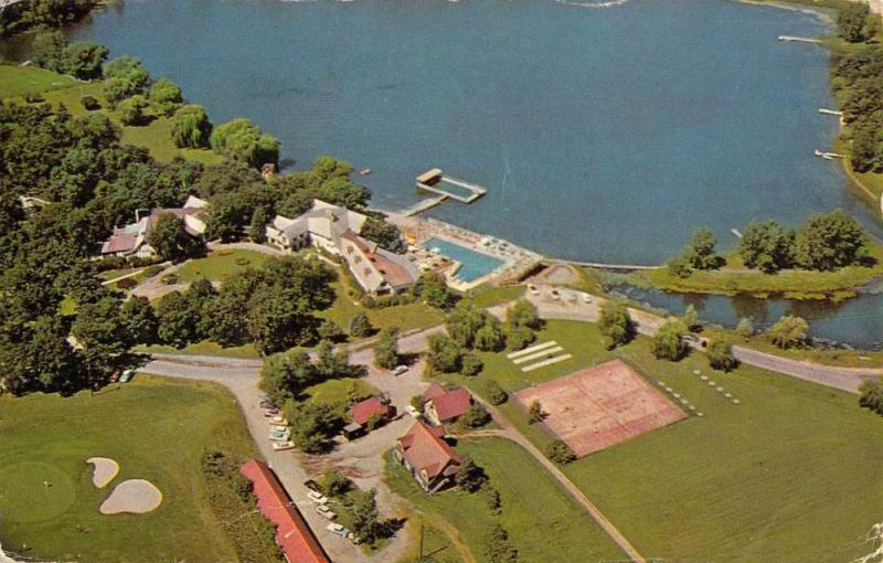 Genoa City Wisconsin Nippersink Manor Birdseye View Vintage Postcard K62169