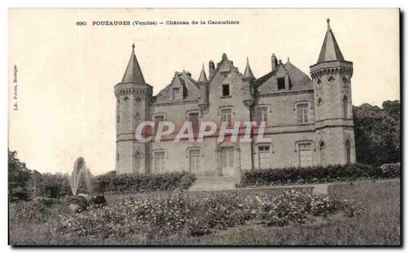 Old Postcard Pouzauges Chateau De La Cacaudiere