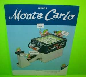 Monte Carlo Arcade FLYER Allied Original 1973 Mechanical Game 3-D Auto Racing