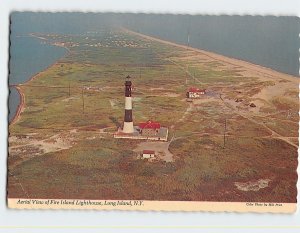 Postcard Aerial View of Fire Island Lighthouse Long Island Fire Island NY USA