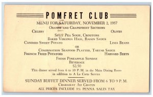 Easton Pennsylvania PA Postal Card Pomfret Club Orange & Grapefruit Section 1957