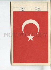 179768 TURKEY flag old paper flag card 1957 year