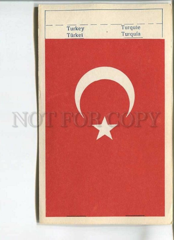 179768 TURKEY flag old paper flag card 1957 year
