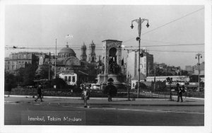 RPPC TAKSIM MEYDANI ISTANBUL TURKEY REAL PHOTO POSTCARD (c. 1930s)