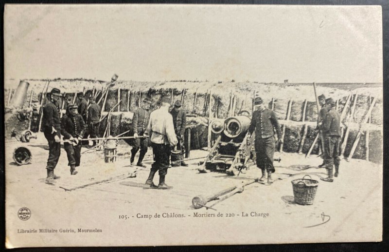 Mint France Real Picture Postcard PPC WWI Camp Chalons Loading Canons